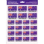 Australian Flag Glitter Stickers, A4 sheet